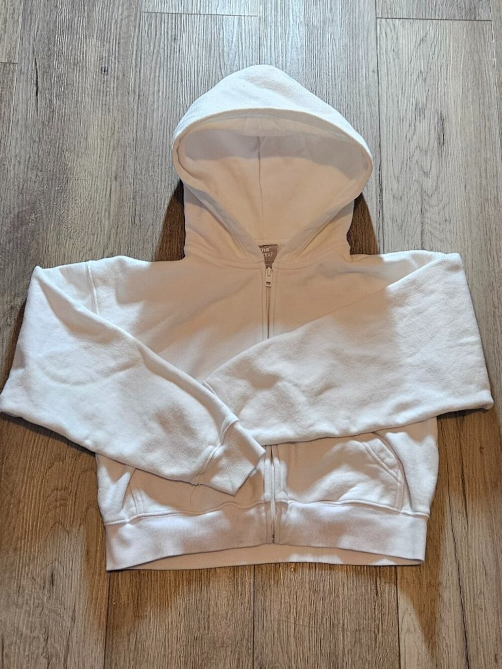 Aritzia Tna Women's Cozy Fleece Perfect Fit Full-Zip Hoodie Pure White Size S